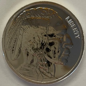One Troy Ounce Silver Native American Round
