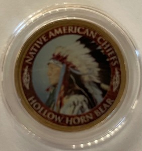 Sacagawea Dollar wHollow Horn Bear Chief Decal