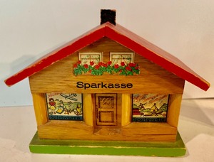 lot 2 image: Small Wooden Sparkasse Bank and More