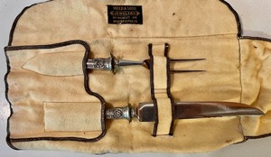 lot 26 image: Two Piece Sterling Silver Carving Set