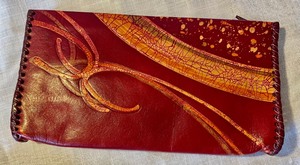 lot 65 image: Colorful Hand-tooled Leather Purse and Clutch