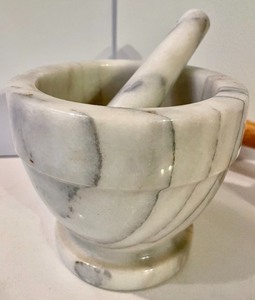 lot 106 image: Marble Pestle and Mortar and Matching Rolling Pin
