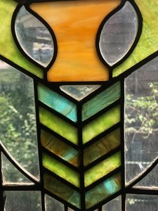 lot 151 image: Four Amazing Art Deco Style Stain Glass Windows