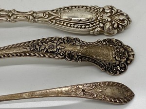 lot 125 image: Three Sterling Silver LadlesSauce Spoons