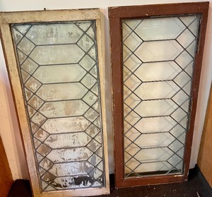 lot 204 image: Two Vintage Lead Glass Windows