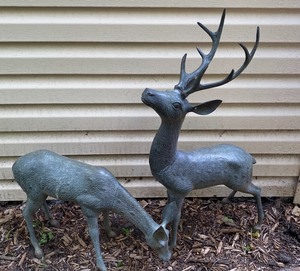 lot 136 image: Pair of Metal Deer Figures
