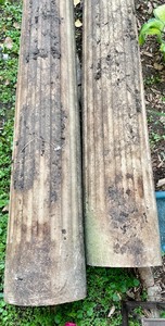 lot 222 image: 2 Large Hollow Metal Pillars