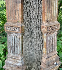 lot 230 image: Pair of Antique Flat Cast Iron Pillars Architecture Pieces