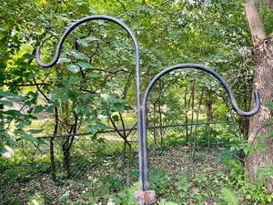 lot 240 image: Double Shepards Hook Plant Stand