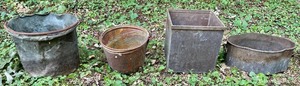 lot 258 image: Lot of 7 Metal Planters