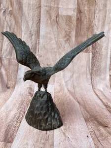lot 288 image: 2 Metal Eagle Figurines Statues