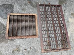 lot 284 image: 2 Vintage Rusty Floor Vent Grates