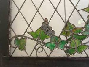 lot 330 image: Large Grape Vine Themed Stained Glass Piece