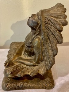 lot 365 image: Vintage Metal Native American SmokerIncense Burner