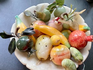 lot 129A image: Marble Bowl & Decorative Marble Fruit