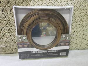 lot 38 image: (BS) 3pc Decorative Mirrors Set...