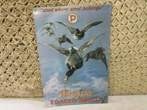 lot 43 image: (E-2) Peters Loaded Shells Tin Sign...