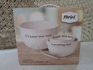lot 56 image: (CS) Parini Ceramic Batter Bowl Set...