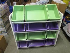lot 189 image: (FS) Battat 12-Bin Toy Shelf Storag...