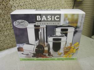 lot 208 image: (CS) 4pc Stainless Steel Canister S...