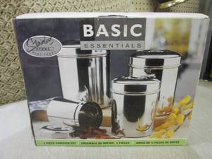 lot 211 image: (CS) 4pc Stainless Steel Canister S...