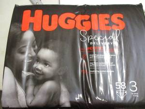 58 pack of Huggies Diapers...