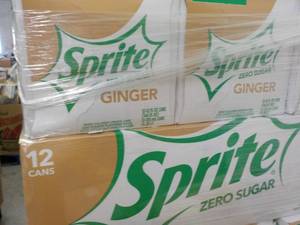 3 - 12 pack Sprite Ginger Zero Suga...