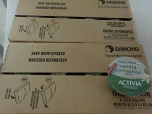 16 Tubs Danone Vanilla Cinnamon Act...