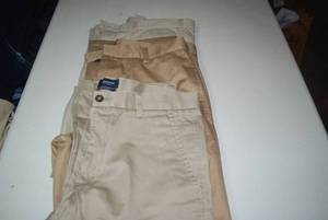 3 pair khakis size 34x30, one is 29...