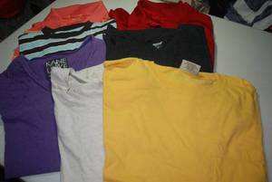 7 tshirts, 7 casual dress XL shirts...