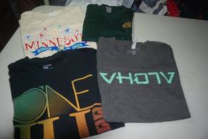 14 graphic t shirts size Large...