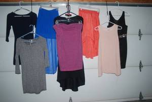 6 dresses and 2 skirts size Small...