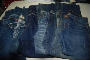 8 pair jeans size 4...