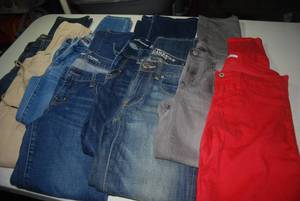 8 pair of jeans size 4...