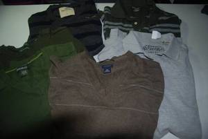 2 polos and 4 long sleeve sweaters ...