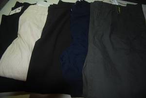 1 sweatpants, 1 cargo, 2 dress pant...