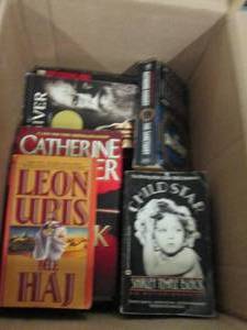 lot 164 image: box of books and box of binders and...