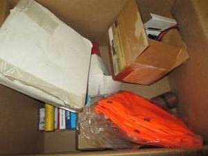 lot 182 image: box of sand paper, a wheel, pully, ...