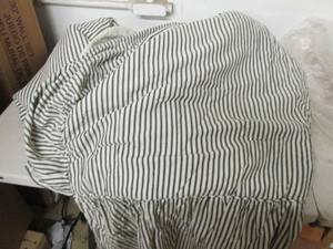 lot 199 image: black and cream striped bed cover a...