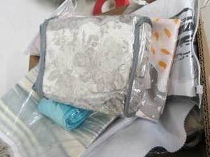 lot 206 image: box of misc,. cutains or pillow cas...