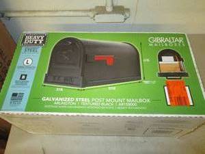 lot 310 image: large black mailbox, open box...