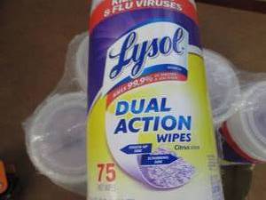 6- 75 ct Canisters Lysol Dual Actio...