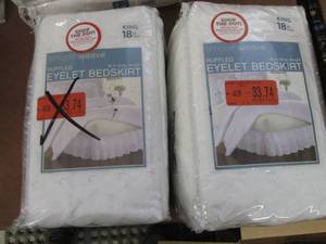 2 Ruffled Eyelet King Bedskirts...