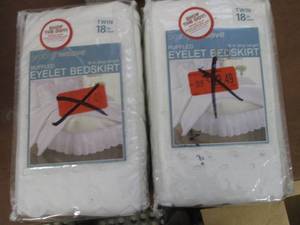 2 Ruffled Eyelet Twin Bedskirts...