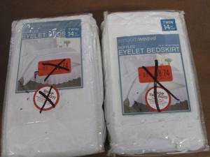 2 Ruffled Eyelet Twin Bedskirts...