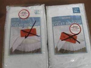 2 Ruffled Eyelet Twin Bedskirts...