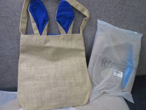 4 Burlap Easter Bunny Bags...