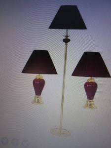 Burgundy Lamp Set - one table, one ...