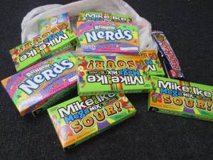 Mike & Ikes, Nerds, BabyRuth...