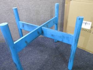 2 Blue Wooden Plant Stands...